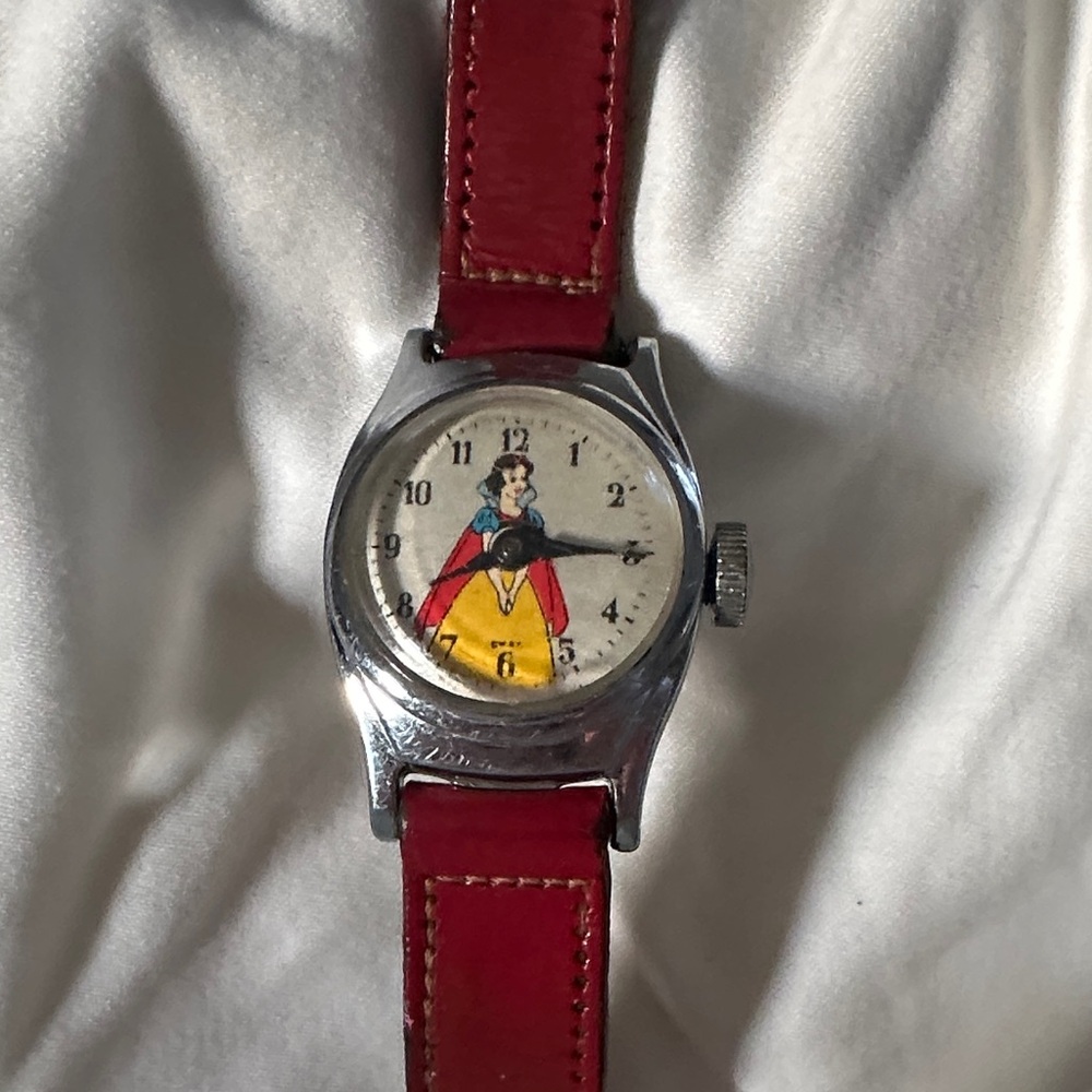 Retro 1950s Child’s Red Leather Timex Strap Watch